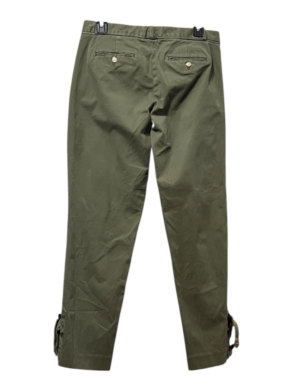 Banana Republic Avery Lace-Up Ankle Chino Pants Olive Green Size 0 - Picture 3 of 6